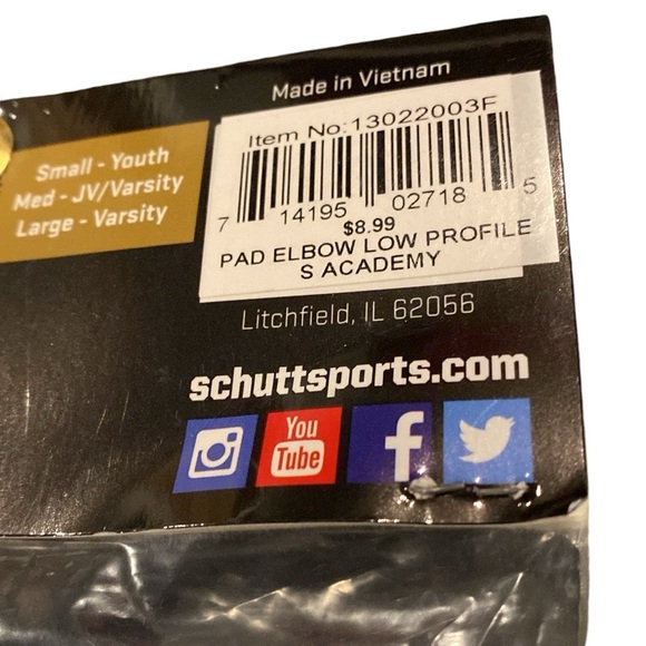 NWT Schutt Youth Elbow Pad Low Profile - Picture 9 of 9